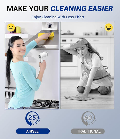 Electric Cleaning Brush with Multiple Heads Portable Power Scrubber