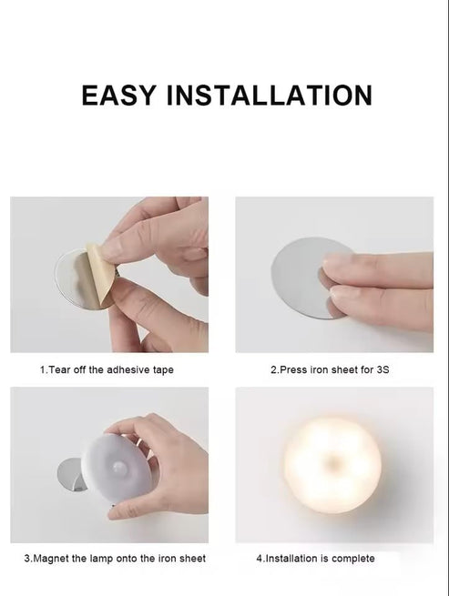 Smart Motion Sensor Night Light Auto On/Off LED Lamp for Home